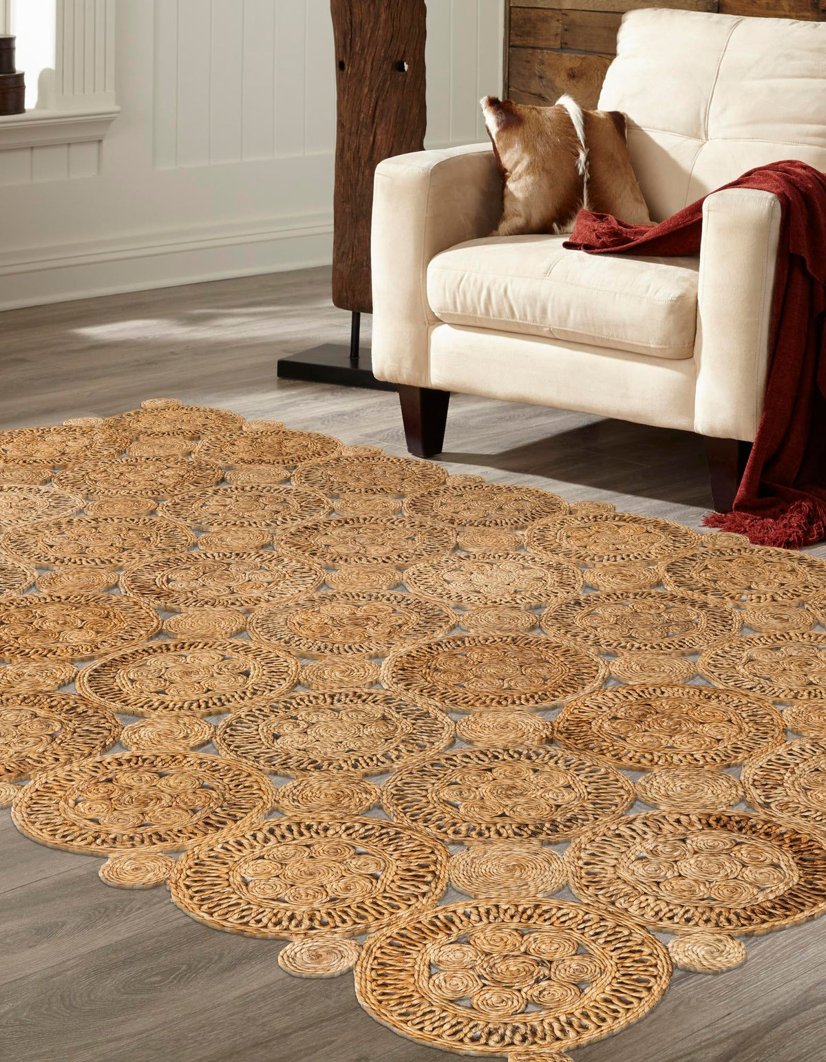 Woven Seaside Jute Collection Area Rug - Whittaker Rectangle Natural  lifestyle 2