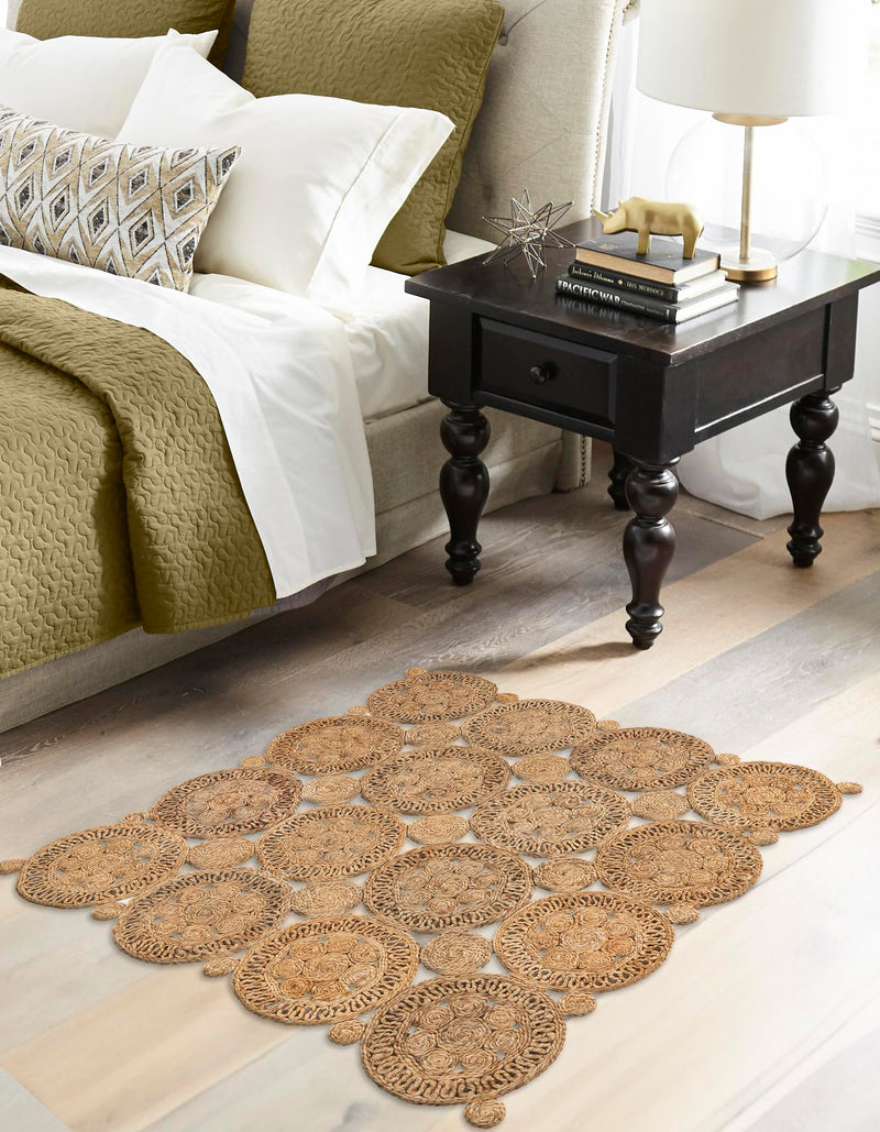 Woven Seaside Jute Collection Area Rug - Whittaker Square Natural  lifestyle 24