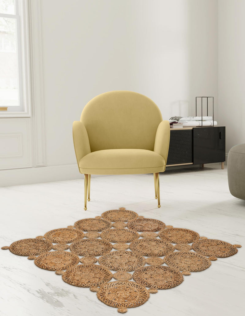 Woven Seaside Jute Collection Area Rug - Whittaker Square Natural  lifestyle 27