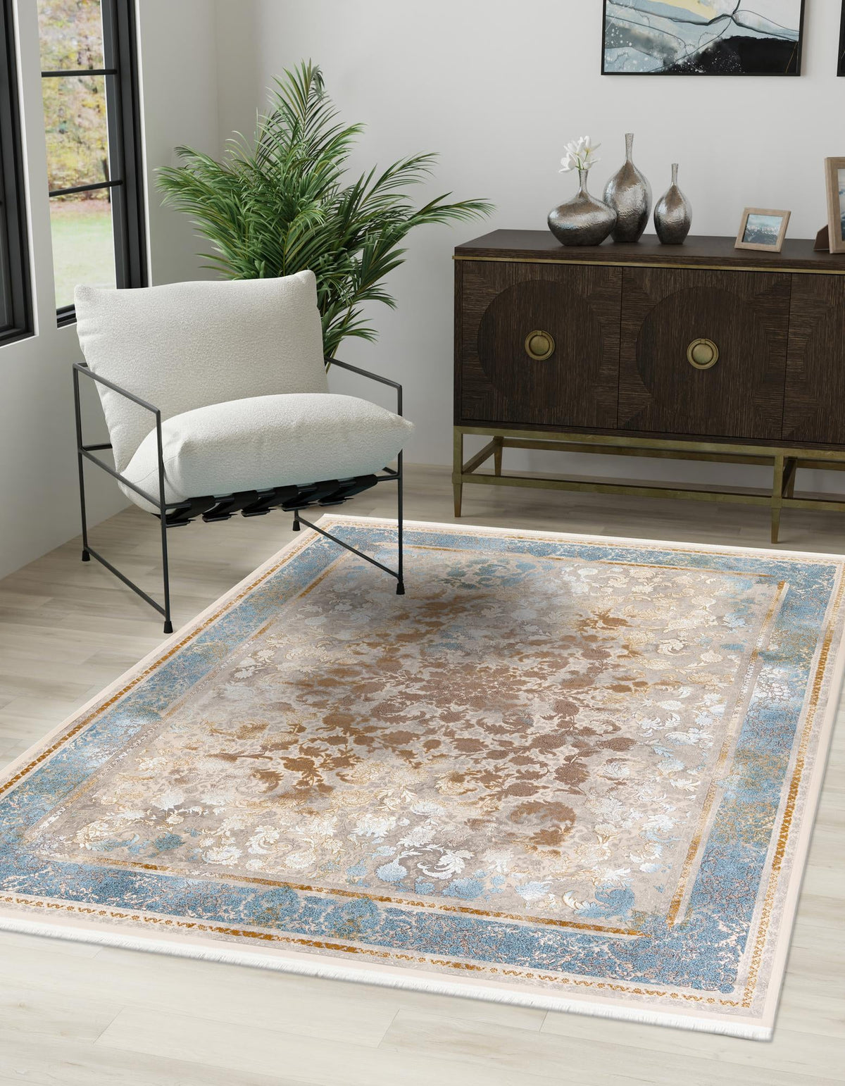 Verona Collection Area Rug - Milan Rectangle Beige  lifestyle 2