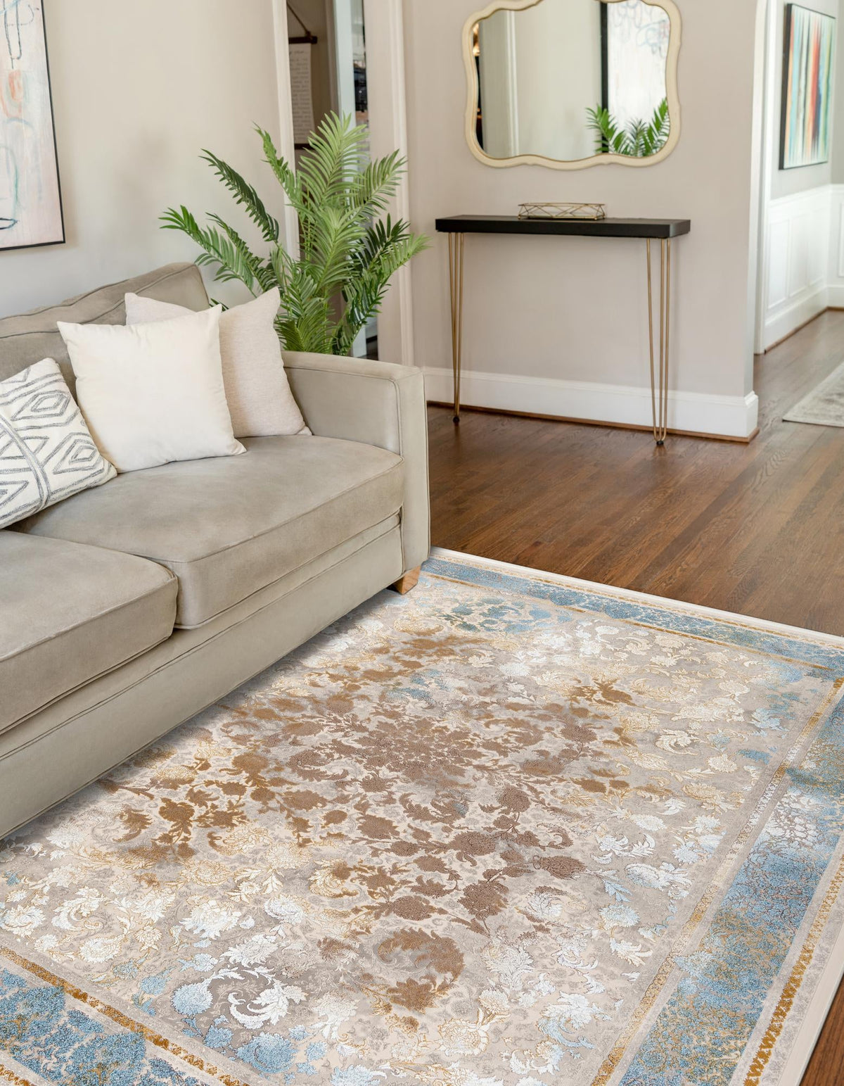 Verona Collection Area Rug - Milan Rectangle Beige  lifestyle 4