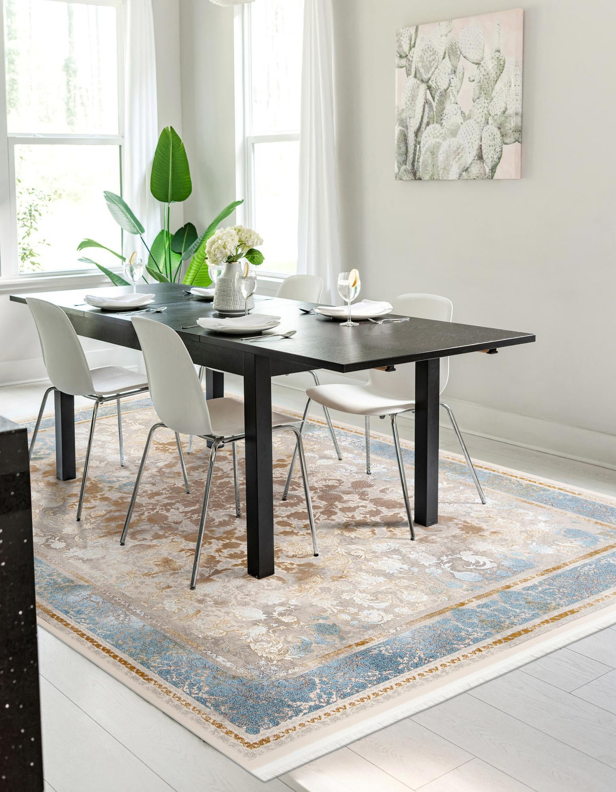 Verona Collection Area Rug - Milan Rectangle Beige  lifestyle 6