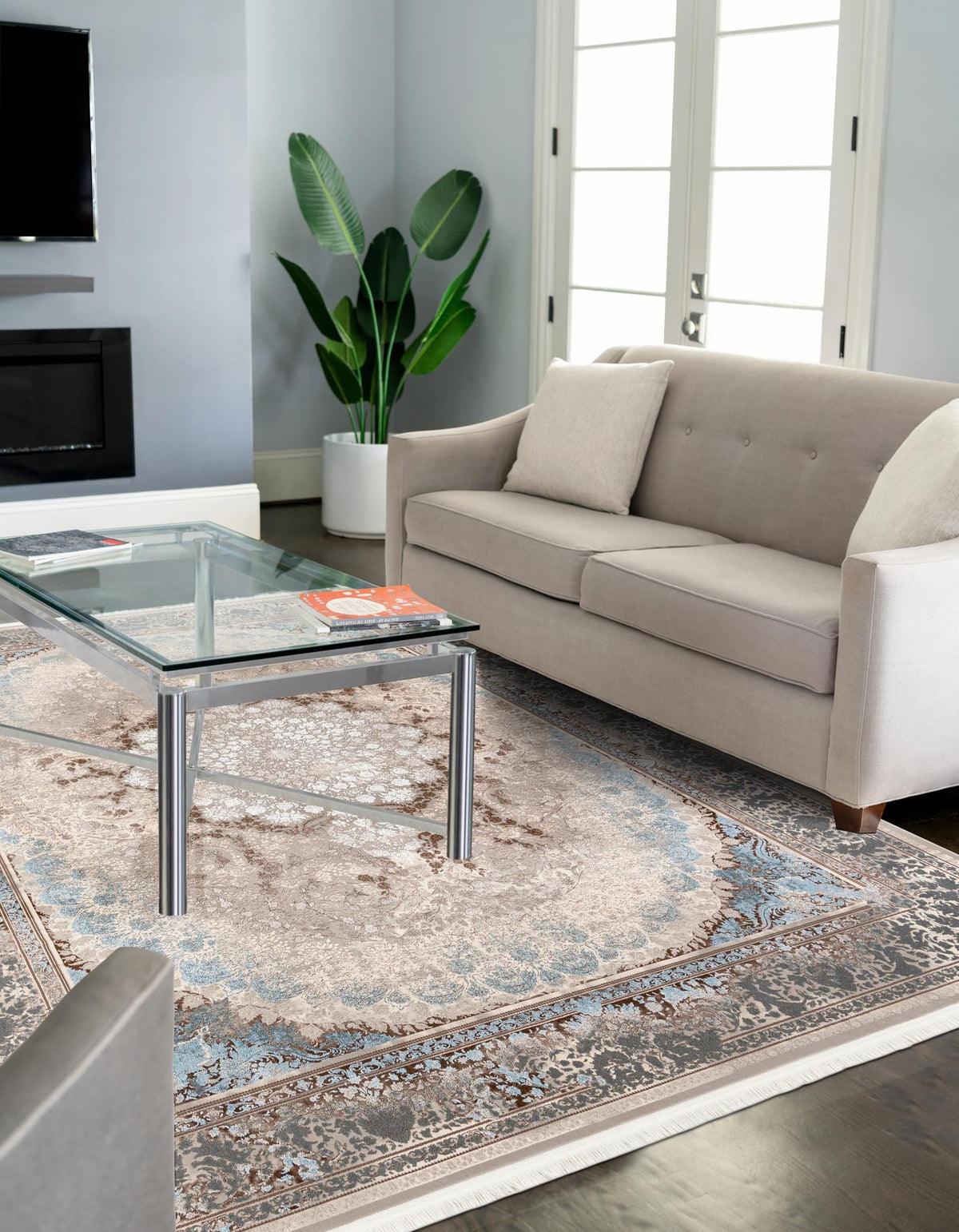 Verona Collection Area Rug - Venice Rectangle Beige  lifestyle 3