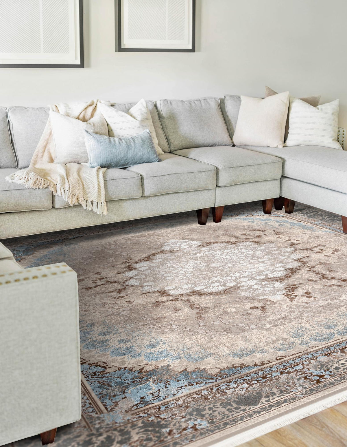 Verona Collection Area Rug - Venice Rectangle Beige  lifestyle 4