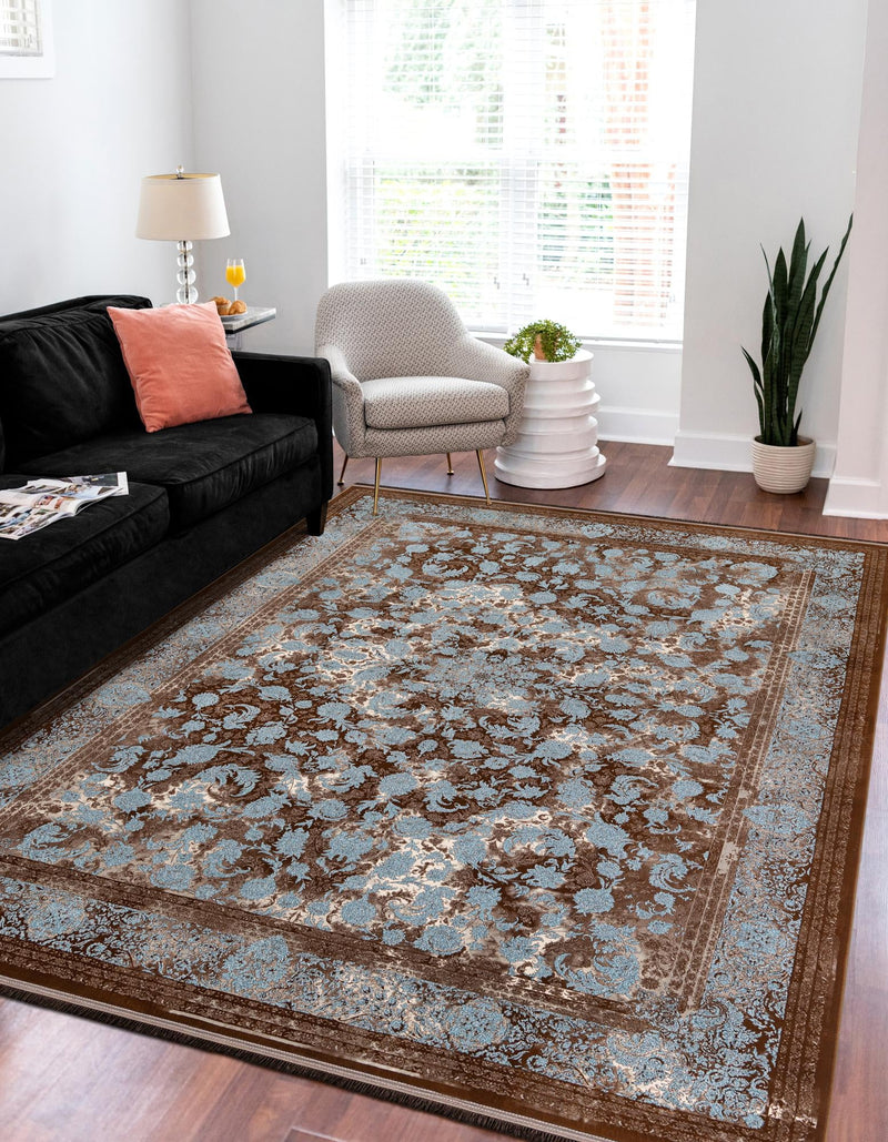 Verona Collection Area Rug - Milan Rectangle Brown  lifestyle 3