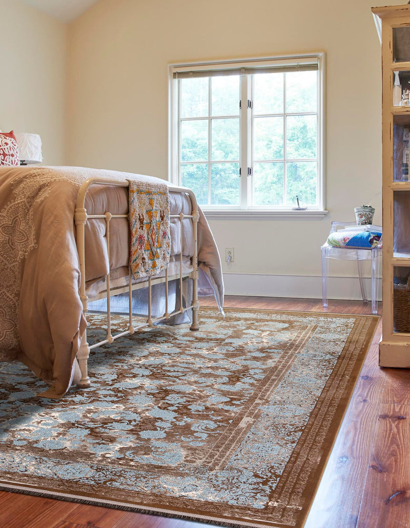 Verona Collection Area Rug - Milan Rectangle Brown  lifestyle 5