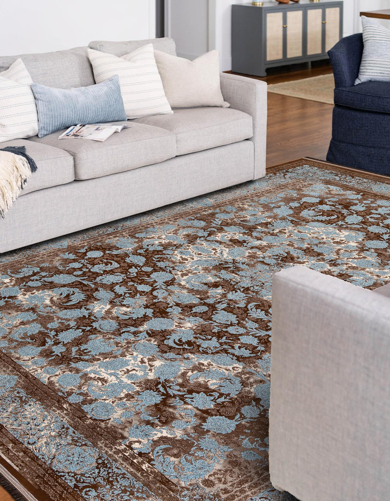 Verona Collection Area Rug - Milan Rectangle Brown  lifestyle 7