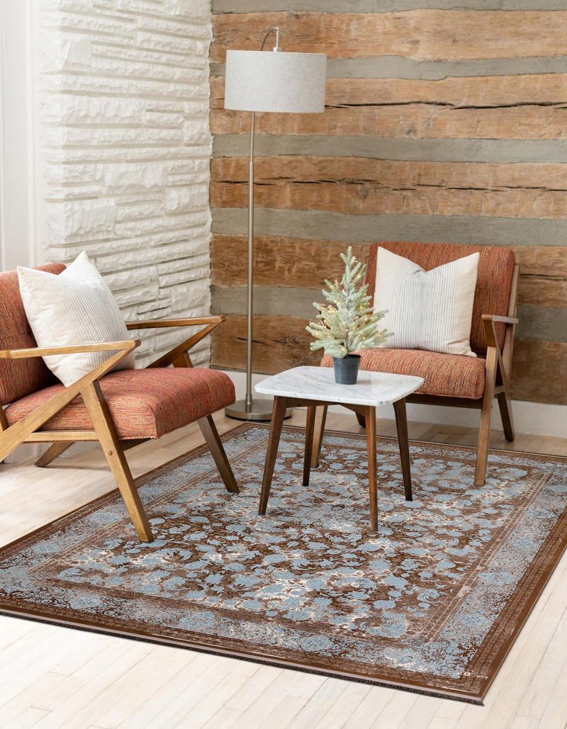 Verona Collection Area Rug - Milan Rectangle Brown  lifestyle 9