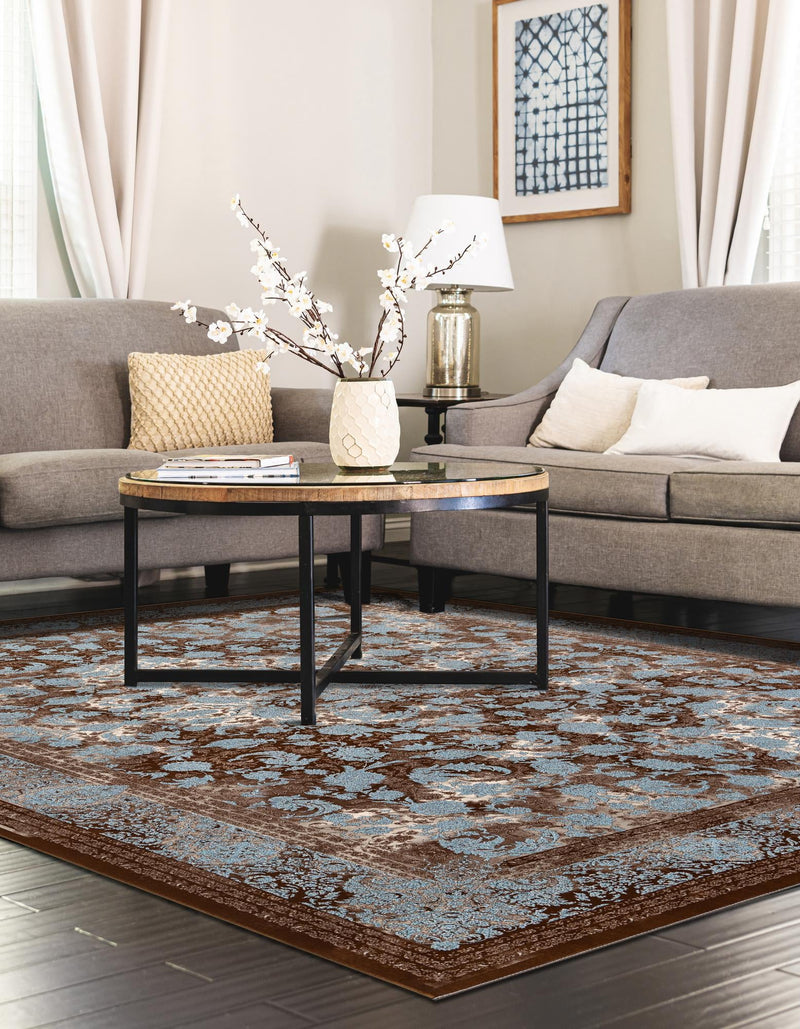 Verona Collection Area Rug - Milan Rectangle Brown  lifestyle 11