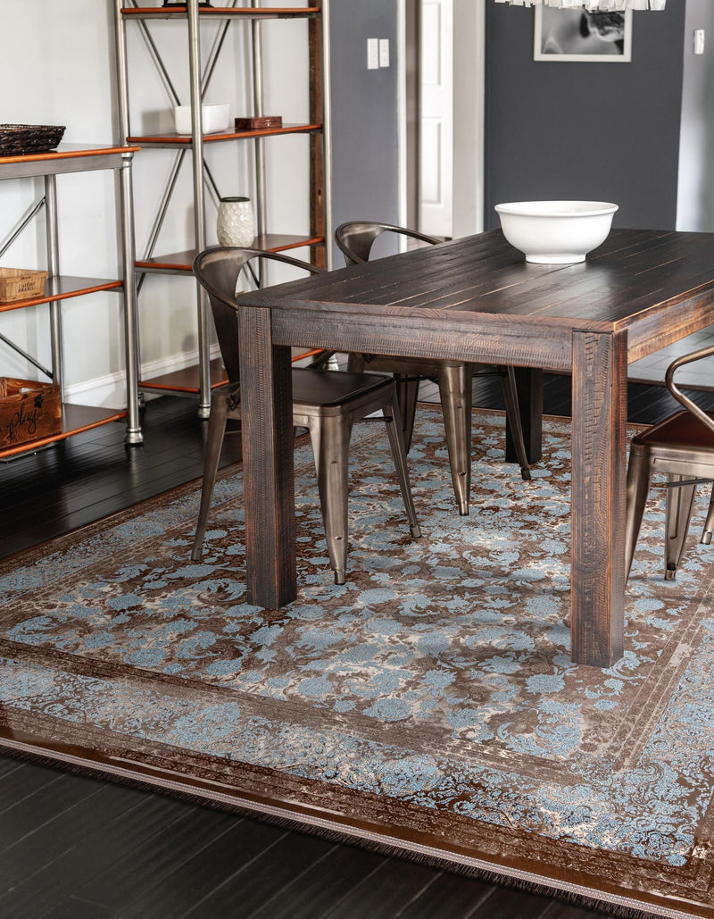 Verona Collection Area Rug - Milan Rectangle Brown  lifestyle 13