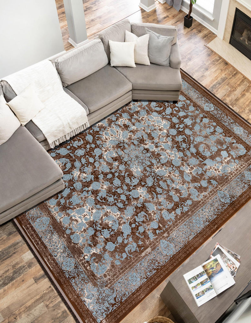Verona Collection Area Rug - Milan Rectangle Brown  lifestyle 15