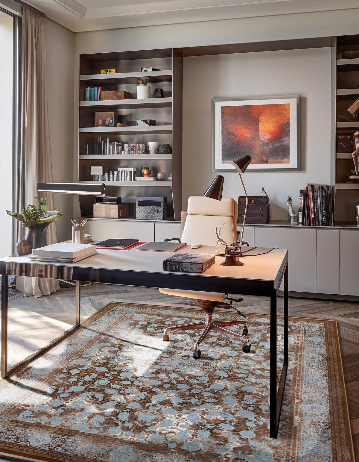 Verona Collection Area Rug - Milan Rectangle Brown  lifestyle 19