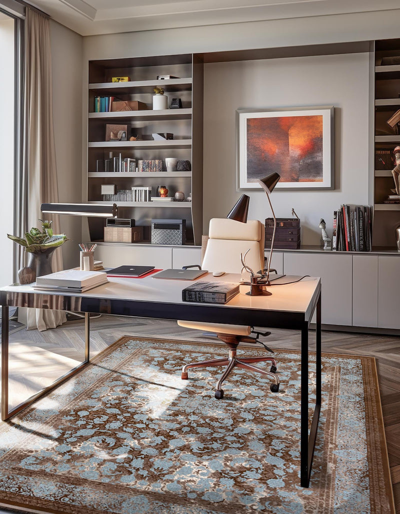 Verona Collection Area Rug - Milan Rectangle Brown  lifestyle 19