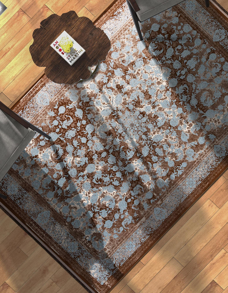 Verona Collection Area Rug - Milan Rectangle Brown  lifestyle 21