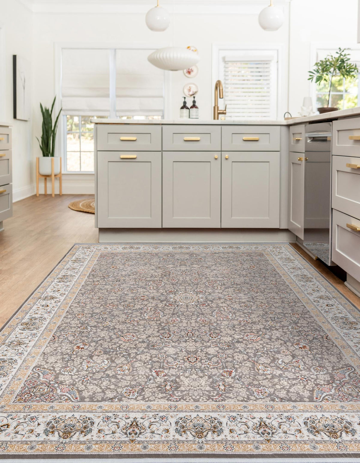 Alexandria Collection Area Rug - Cairo Rectangle Gray  lifestyle 4