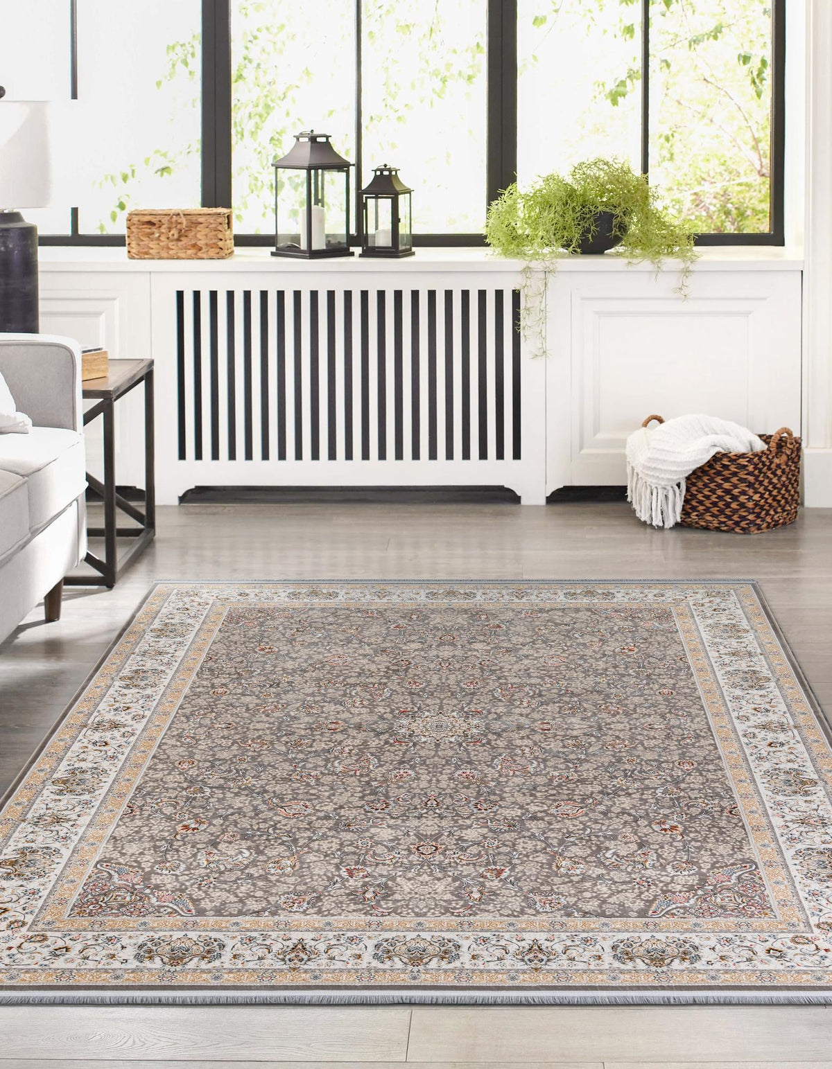 Alexandria Collection Area Rug - Cairo Rectangle Gray  lifestyle 5