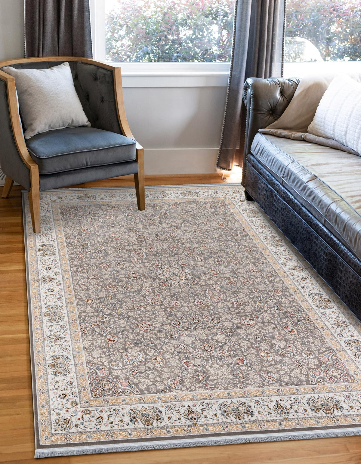 Alexandria Collection Area Rug - Cairo Rectangle Gray  lifestyle 7