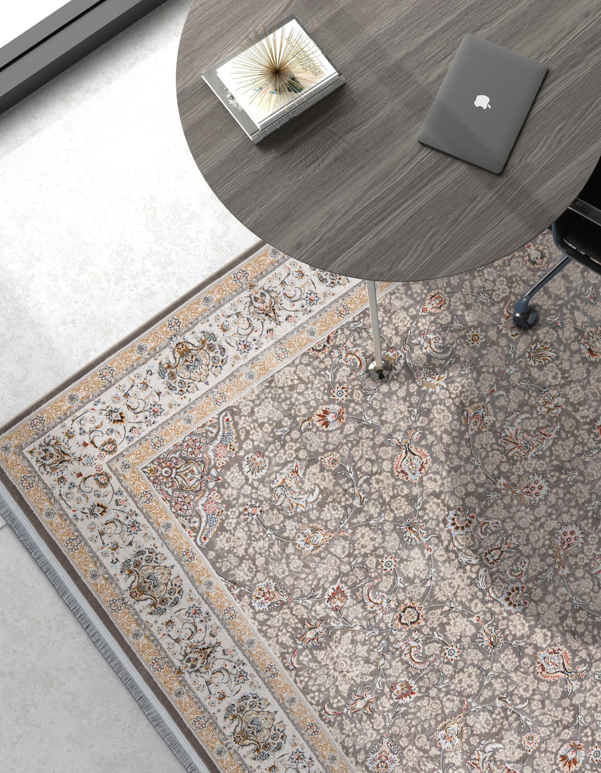 Alexandria Collection Area Rug - Cairo Rectangle Gray  lifestyle 9