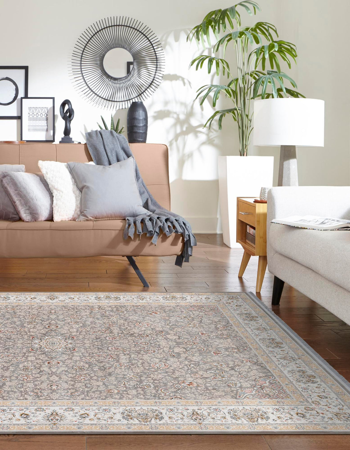 Alexandria Collection Area Rug - Cairo Rectangle Gray  lifestyle 10