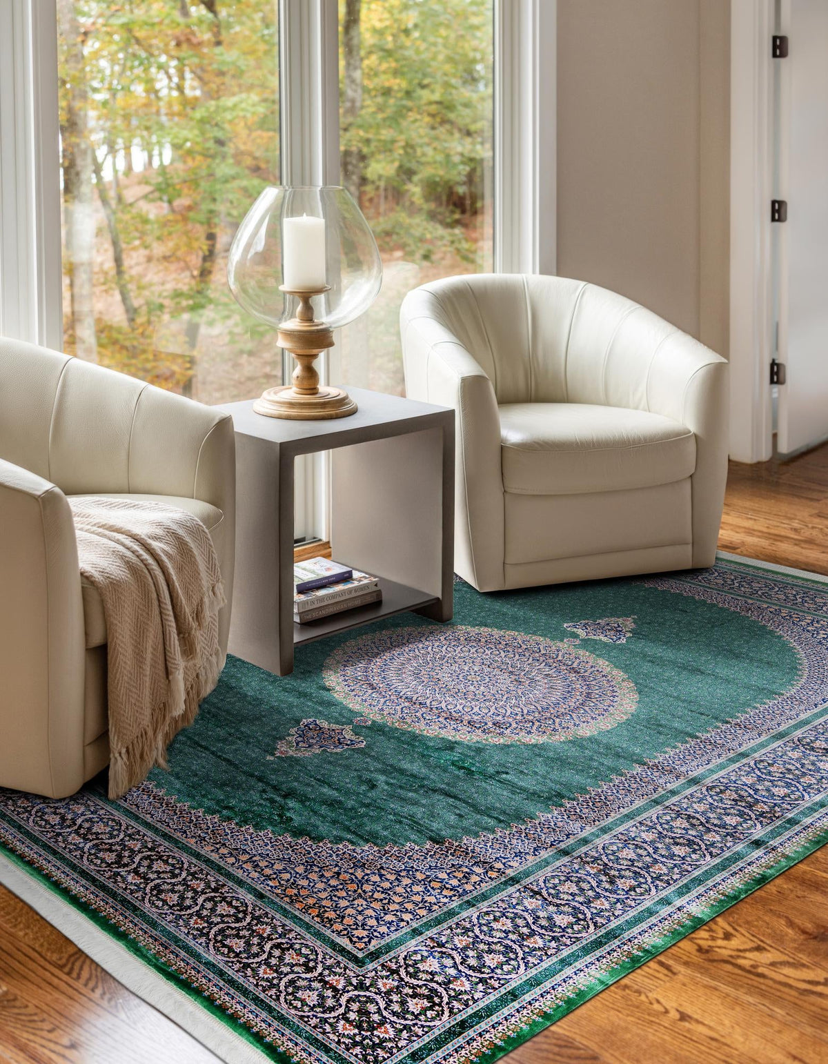 Calliope Collection Area Rug -  Delphi Rectangle Green  lifestyle 2