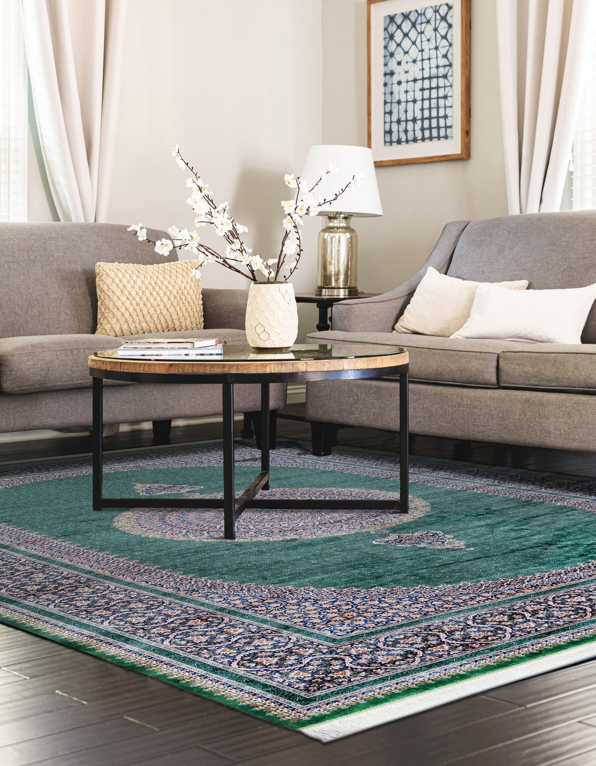Calliope Collection Area Rug -  Delphi Rectangle Green  lifestyle 8
