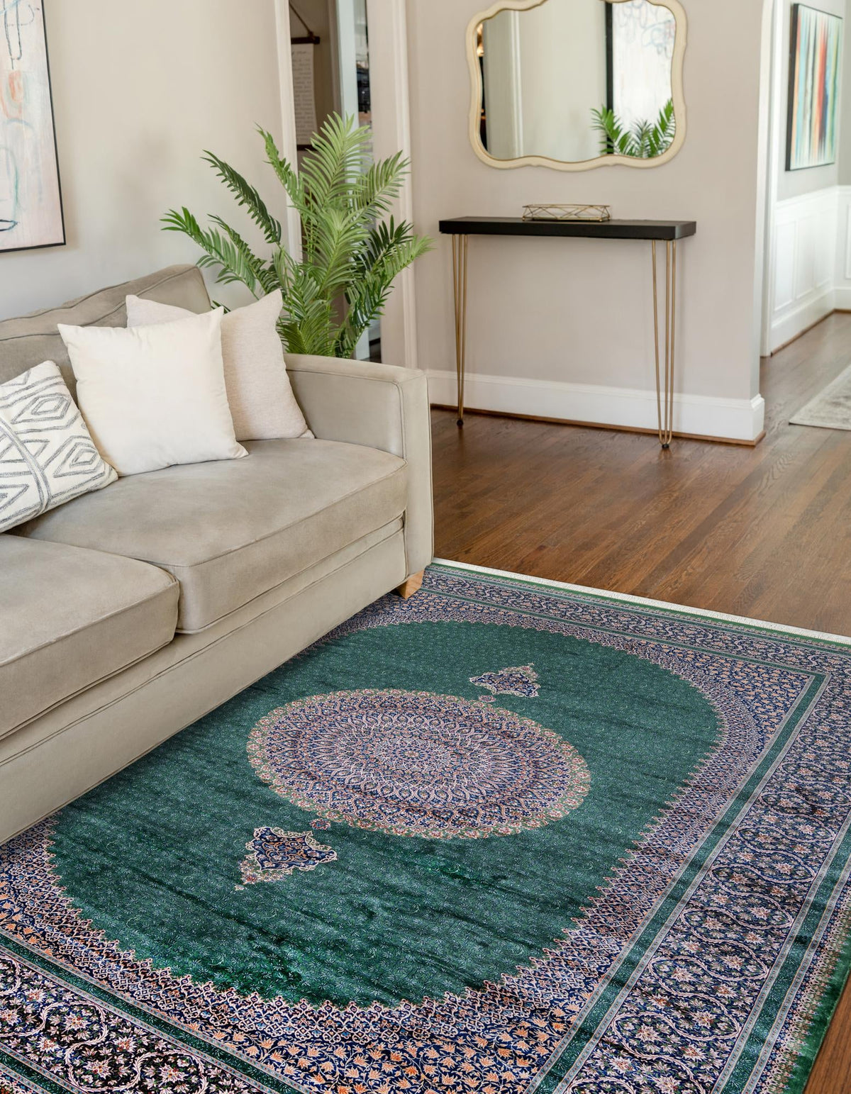 Calliope Collection Area Rug -  Delphi Rectangle Green  lifestyle 18