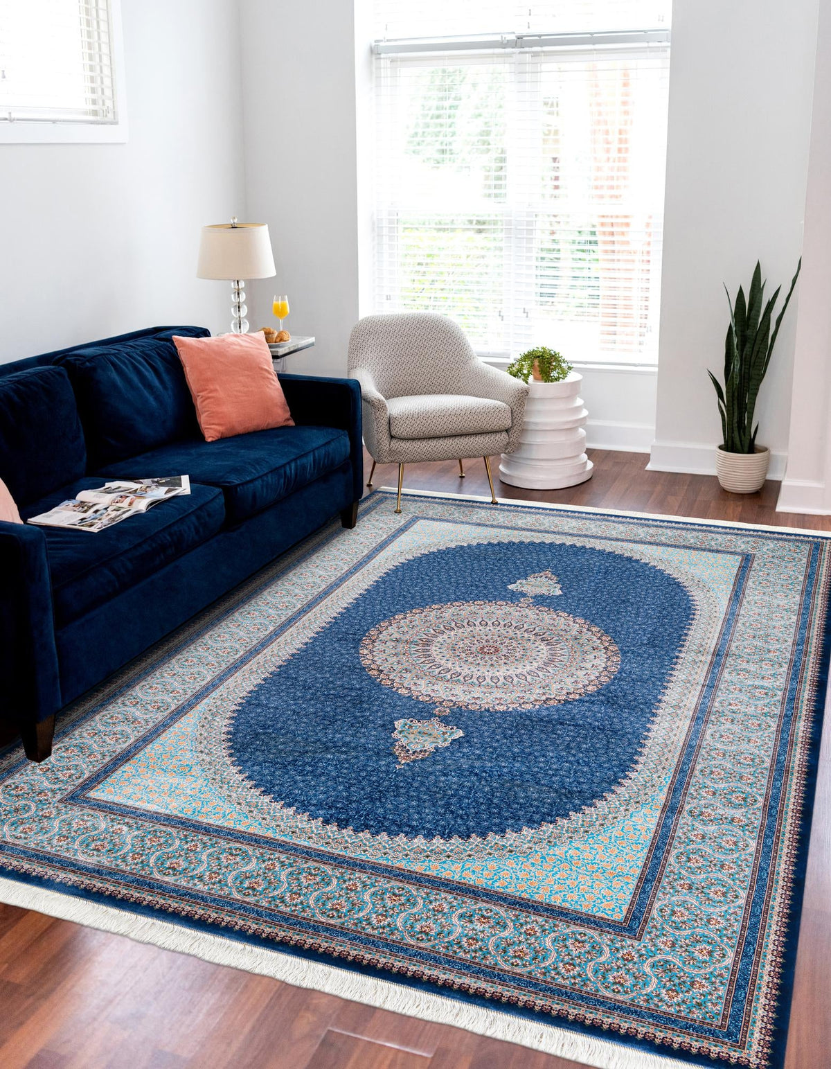 Calliope Collection Area Rug -  Delphi Rectangle Blue  lifestyle 3