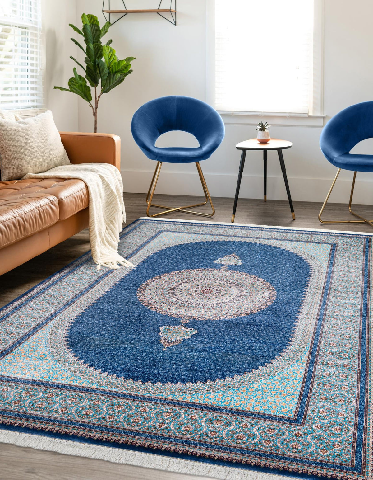 Calliope Collection Area Rug -  Delphi Rectangle Blue  lifestyle 7