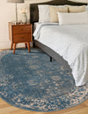Riviera Elegance Collection Area Rug - Antibes (Blue) Oval Blue  lifestyle 50