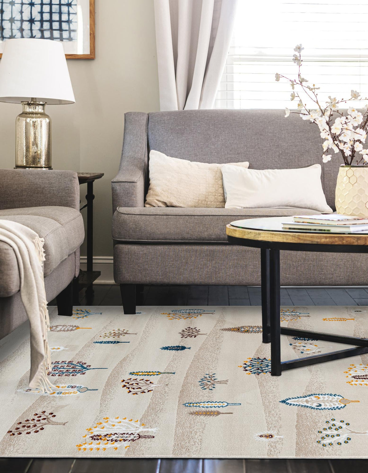 Coastal Haven Collection Area Rug -  Surfside Rectangle Ivory  lifestyle 14