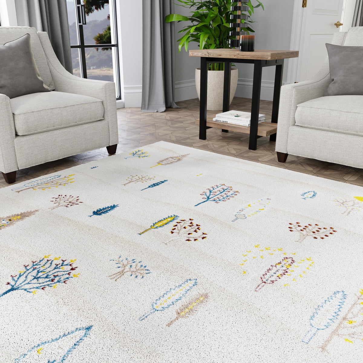 Coastal Haven Collection Area Rug -  Surfside Square Ivory  lifestyle 97