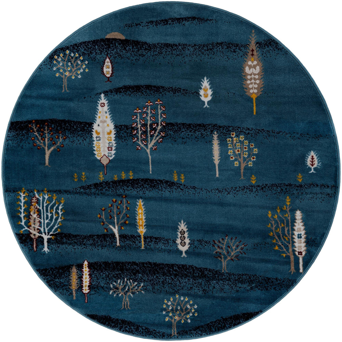Coastal Haven Collection Area Rug -  Surfside Round Blue  lifestyle 86