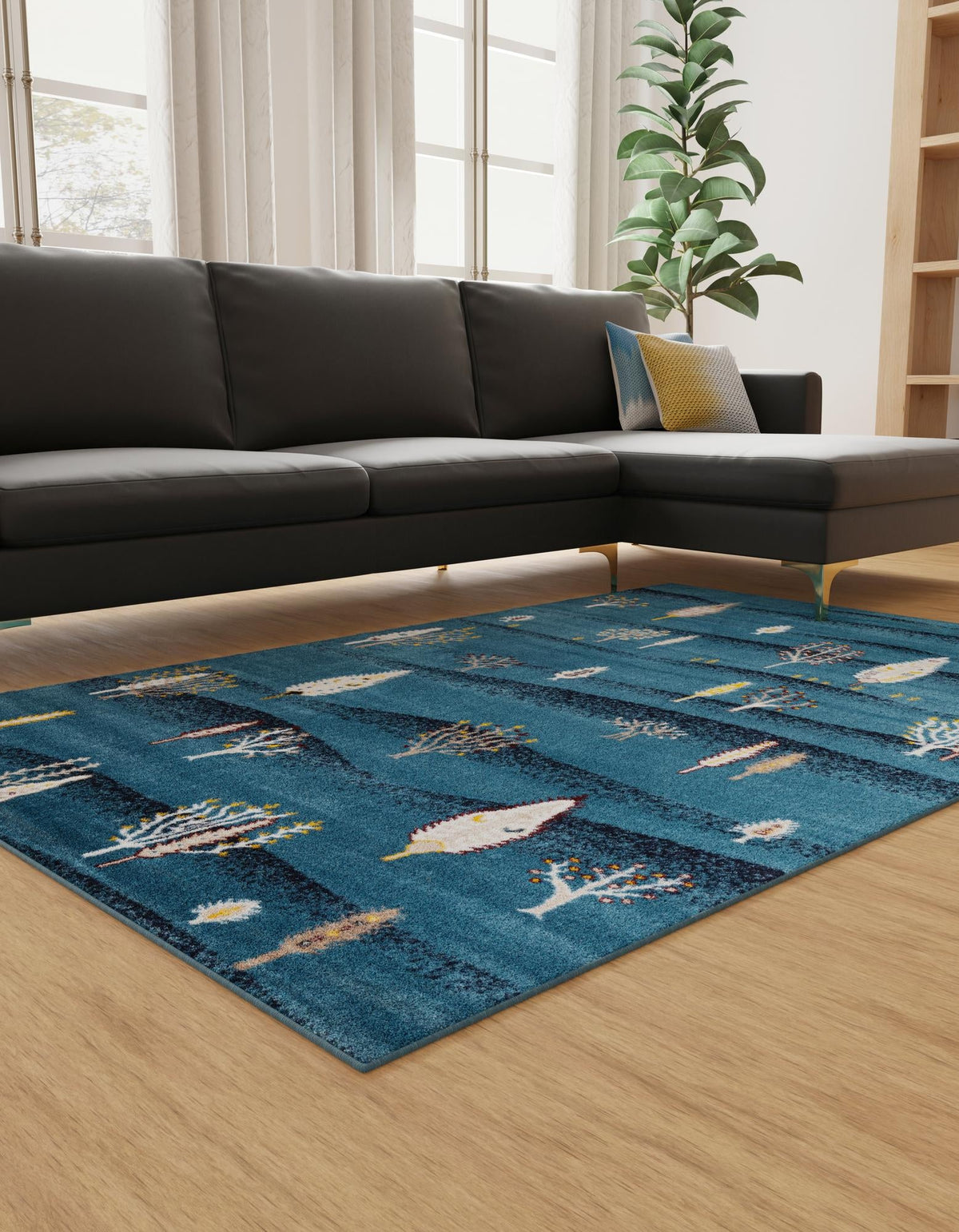 Coastal Haven Collection Area Rug -  Surfside Rectangle Blue  lifestyle 5