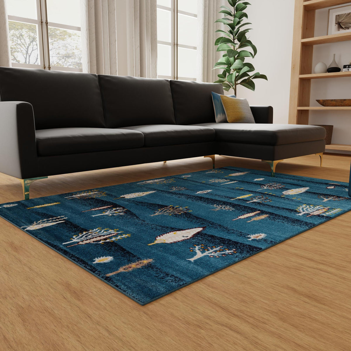 Coastal Haven Collection Area Rug -  Surfside Rectangle Blue  lifestyle 38