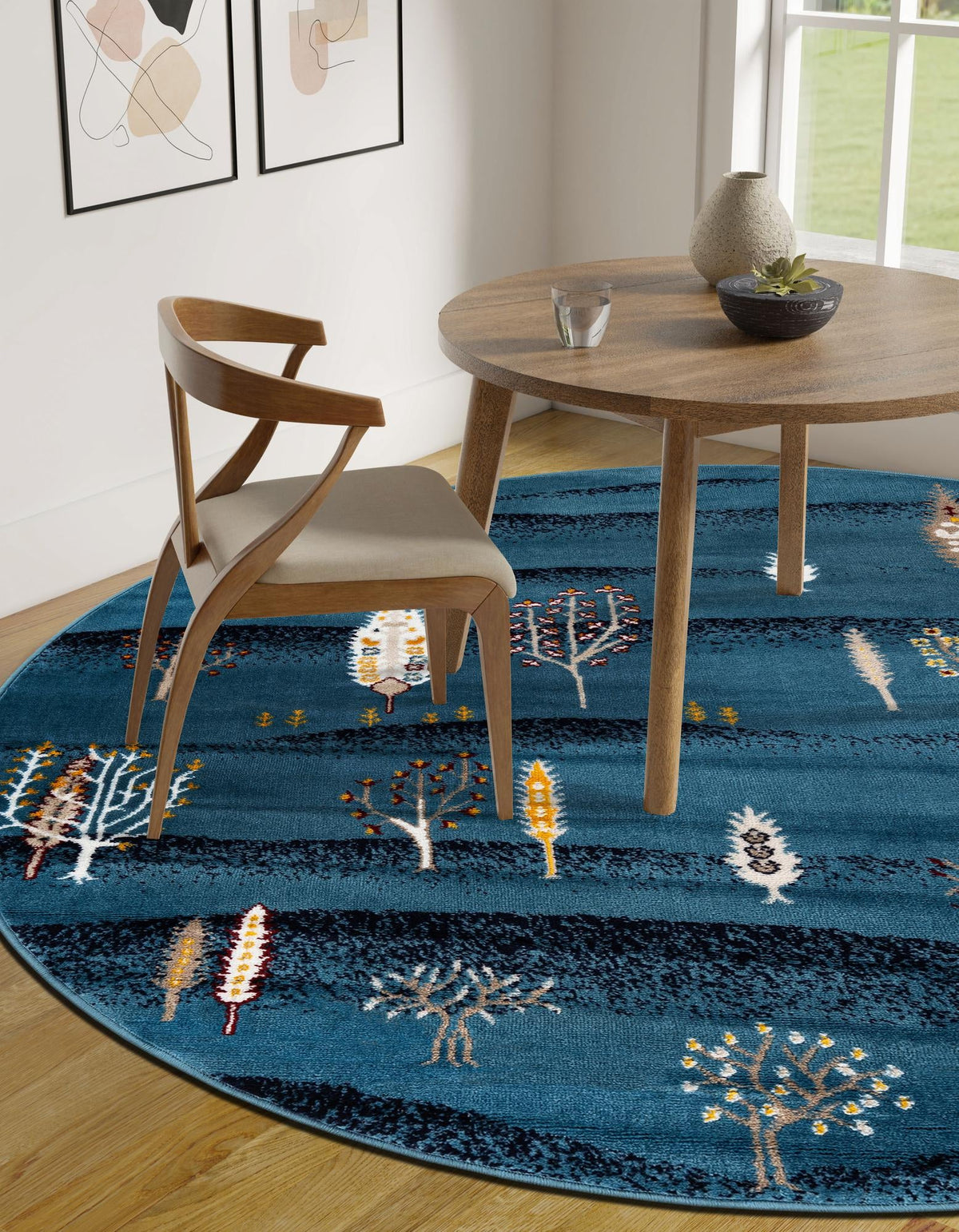 Coastal Haven Collection Area Rug -  Surfside Round Blue  lifestyle 72