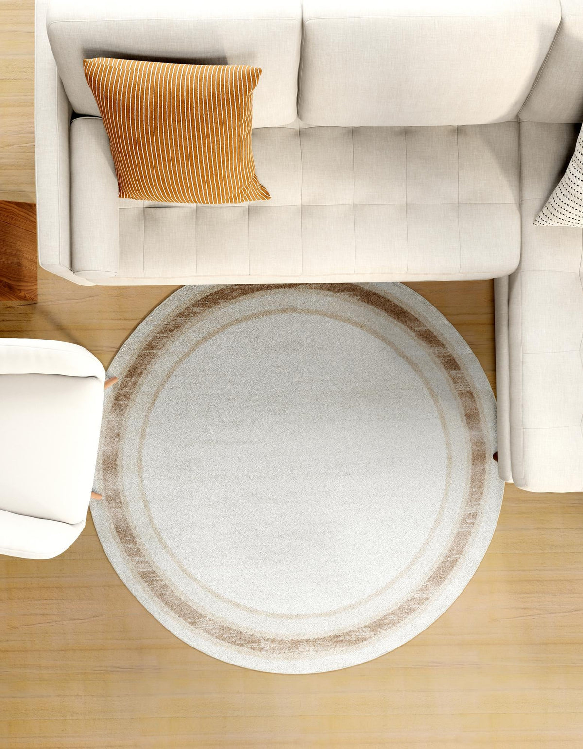 Coastal Haven Collection Area Rug -  Mariner Round Ivory  lifestyle 63