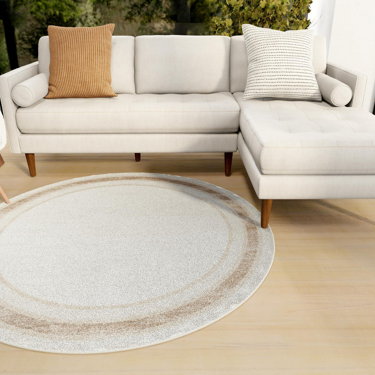 Coastal Haven Collection Area Rug -  Mariner Round Ivory  lifestyle 69