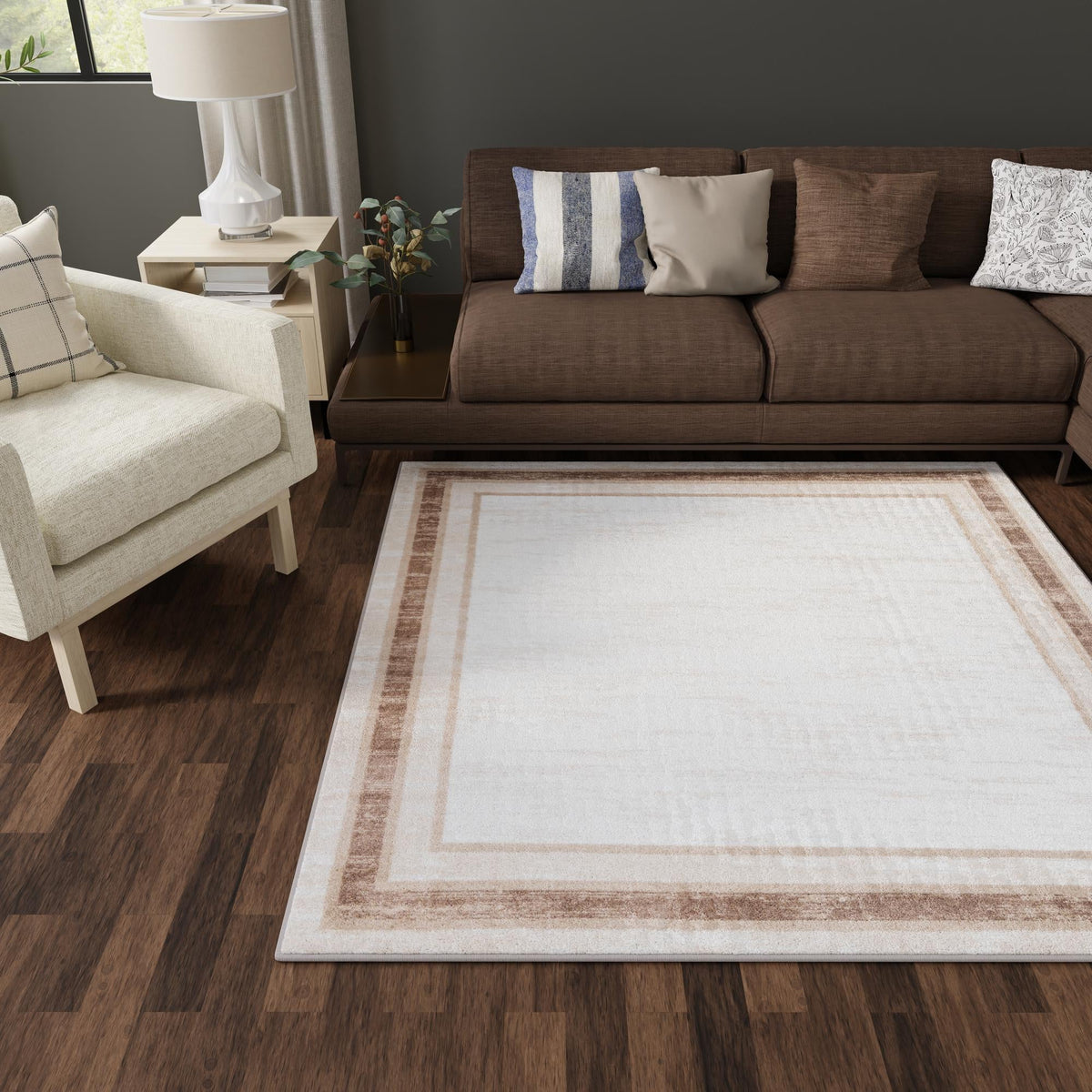 Coastal Haven Collection Area Rug -  Mariner Square Ivory  lifestyle 70