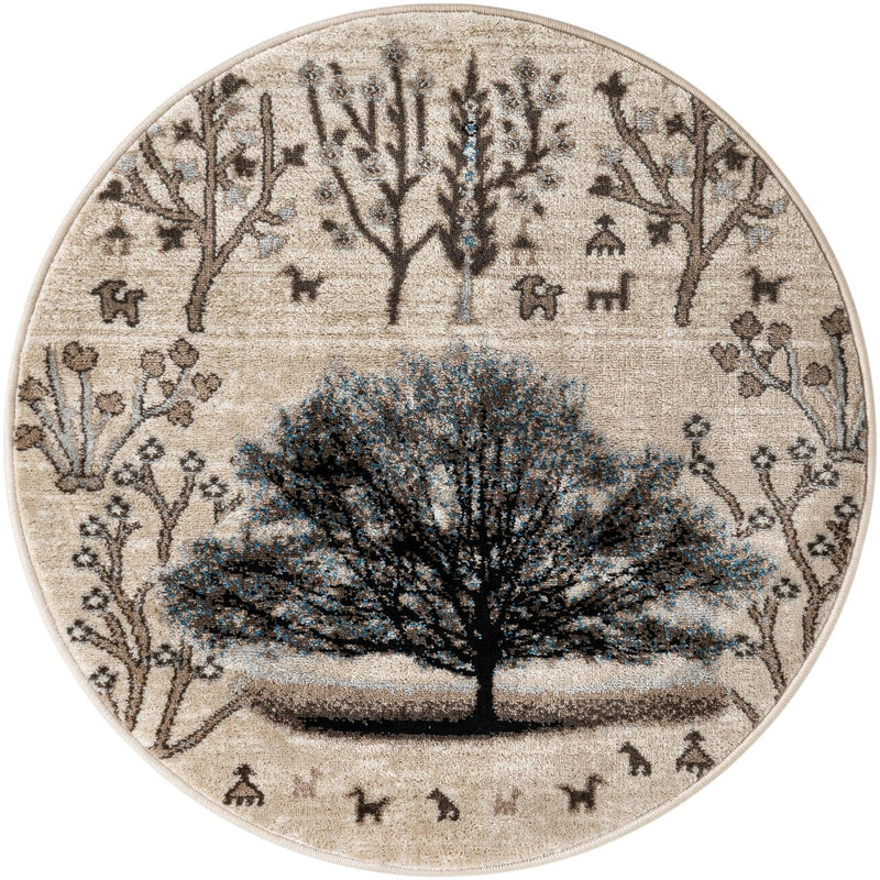 Coastal Haven Collection Area Rug -  Coastline Round Beige  lifestyle 23