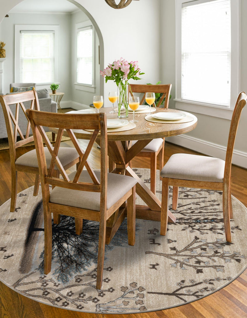 Coastal Haven Collection Area Rug -  Coastline Round Beige  lifestyle 38