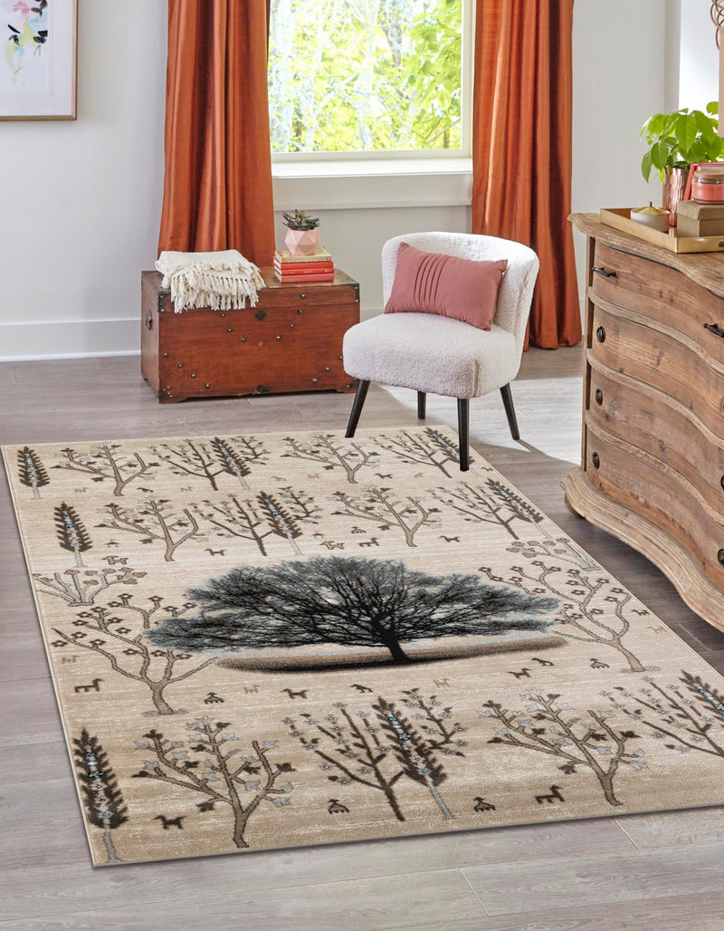 Coastal Haven Collection Area Rug -  Coastline Rectangle Beige  lifestyle 2