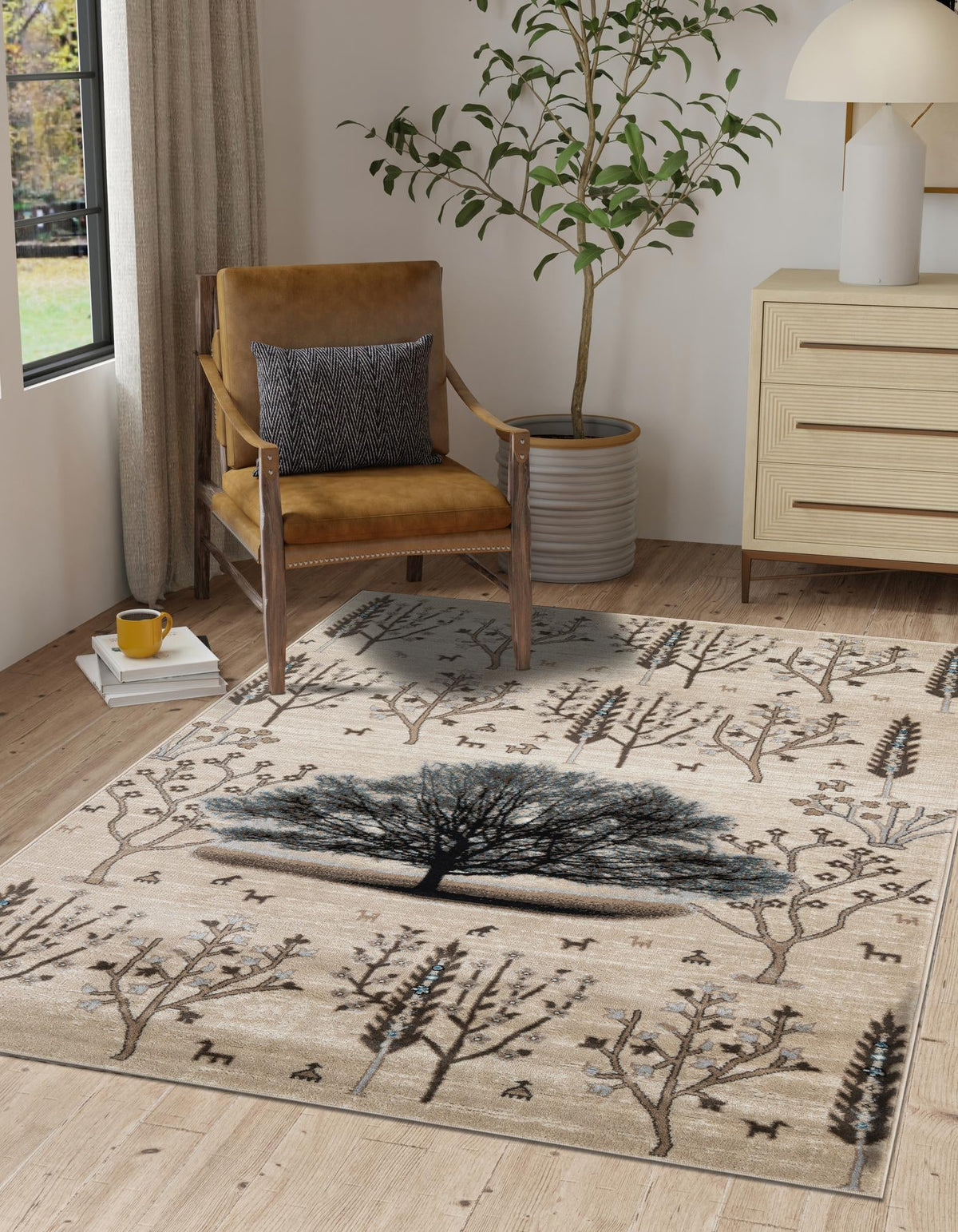 Coastal Haven Collection Area Rug -  Coastline Rectangle Beige  lifestyle 3