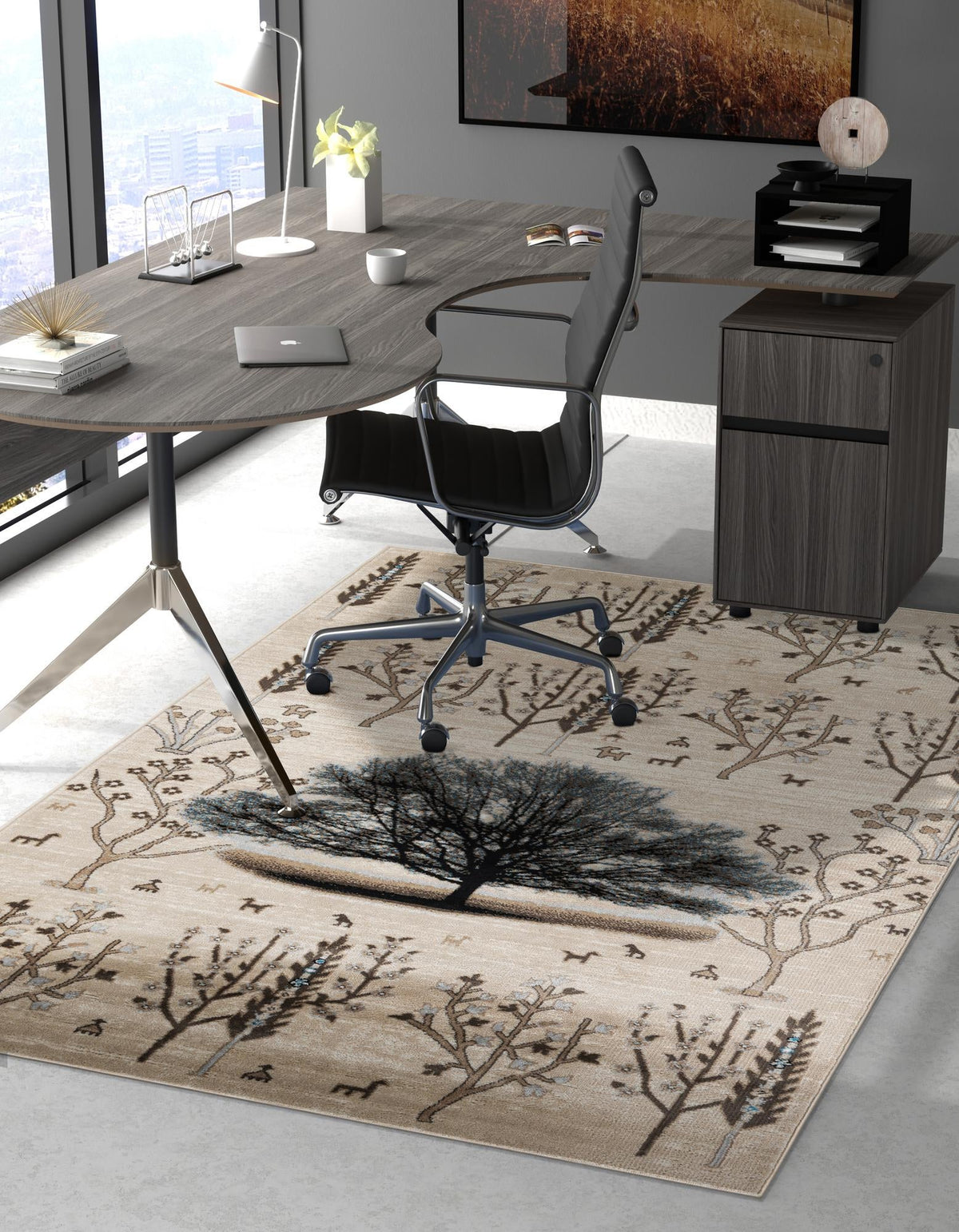 Coastal Haven Collection Area Rug -  Coastline Rectangle Beige  lifestyle 6