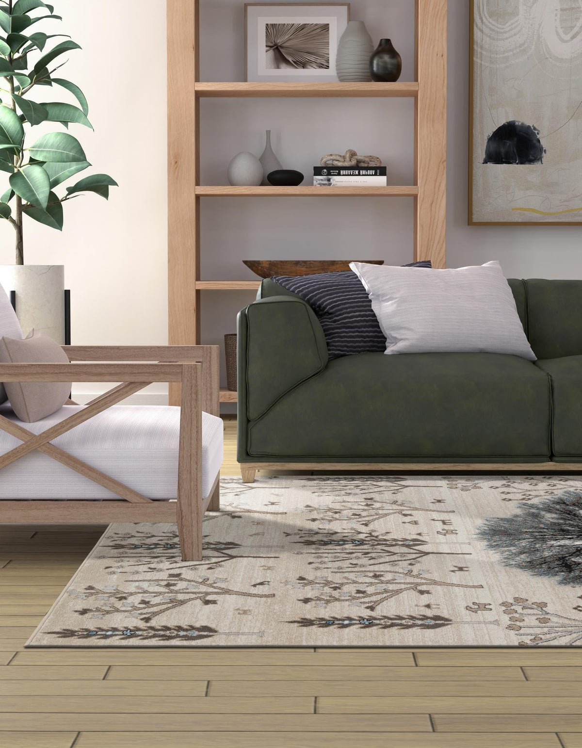 Coastal Haven Collection Area Rug -  Coastline Rectangle Beige  lifestyle 7