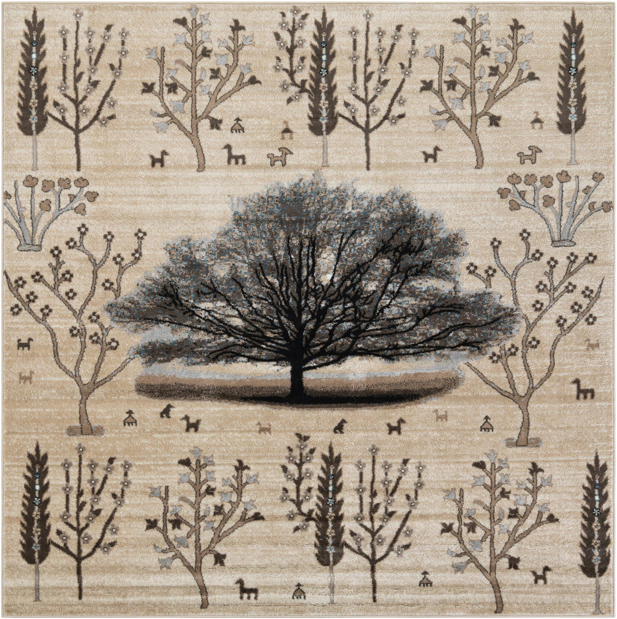 Coastal Haven Collection Area Rug -  Coastline Square Beige  lifestyle 24