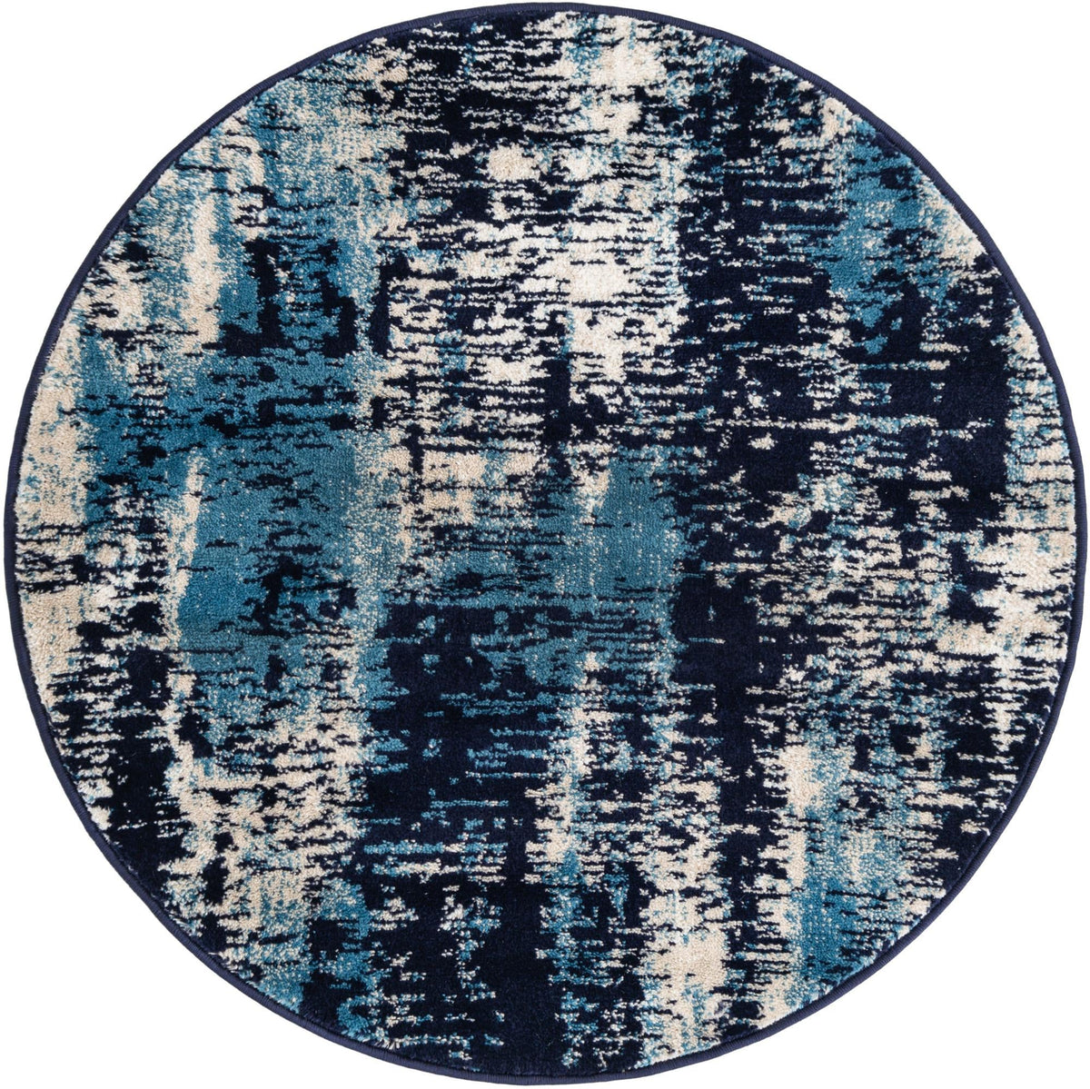 Coastal Haven Collection Area Rug -  Pelican Round Navy Blue  lifestyle 30