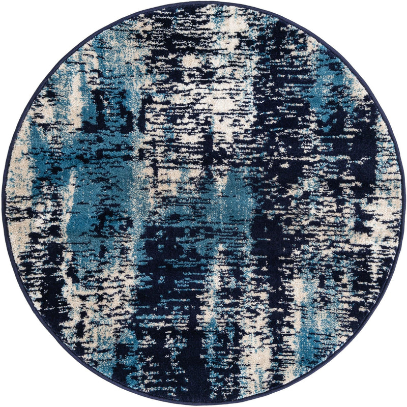Coastal Haven Collection Area Rug -  Pelican Round Navy Blue  lifestyle 30