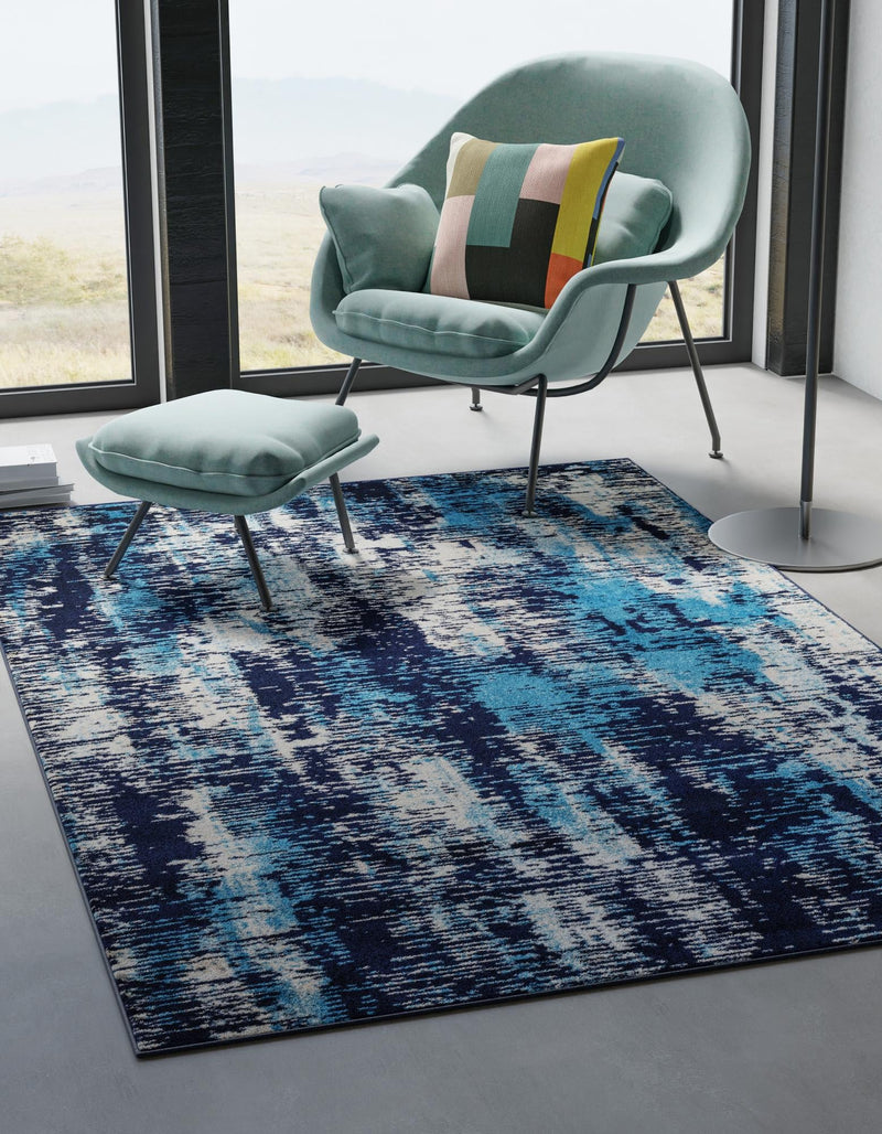 Coastal Haven Collection Area Rug -  Pelican Rectangle Navy Blue  lifestyle 4