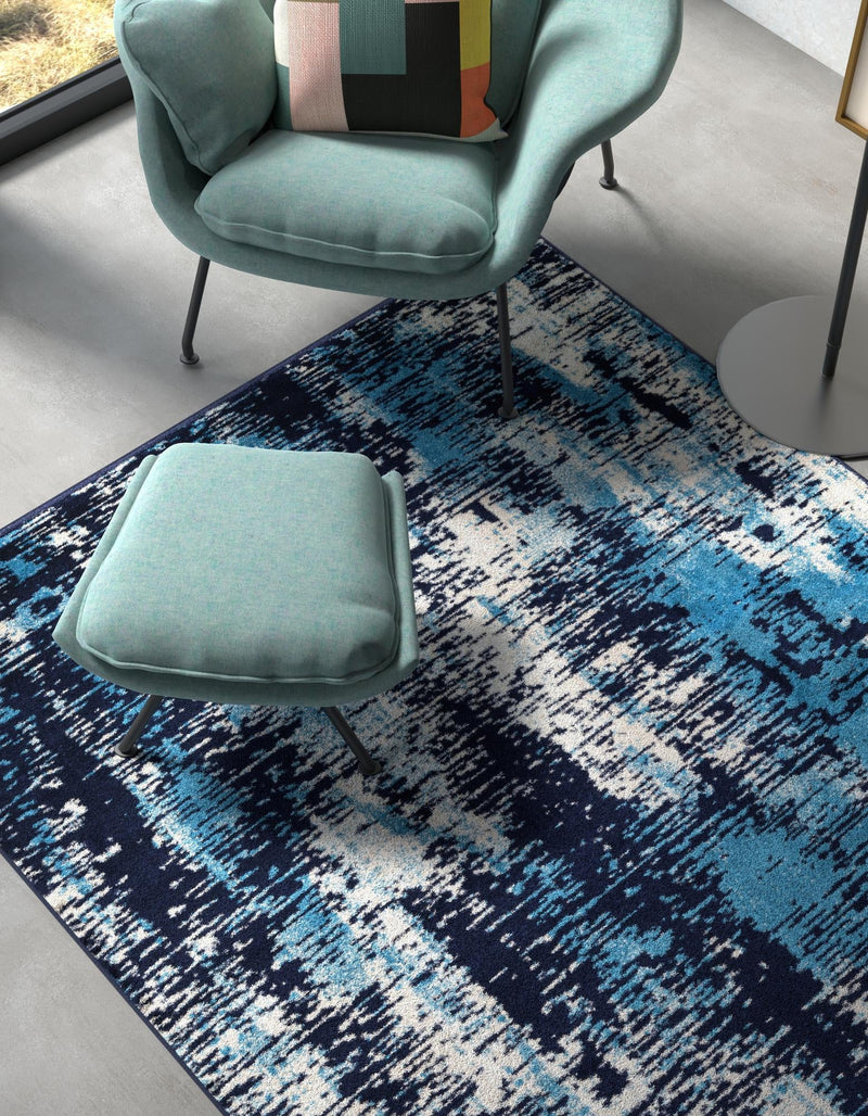 Coastal Haven Collection Area Rug -  Pelican Rectangle Navy Blue  lifestyle 8