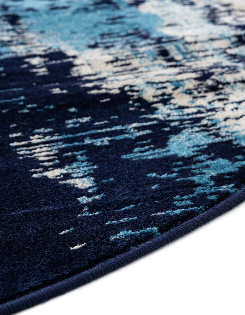 Coastal Haven Collection Area Rug -  Pelican Round Navy Blue  lifestyle 45